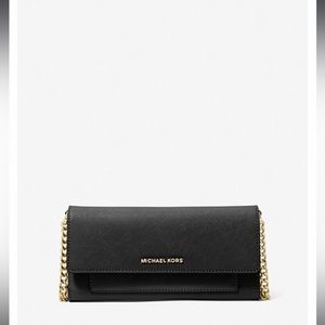 Michael Kors Jet Set Small Pebbled Leather Smartphone Convertible Crossbody Bag